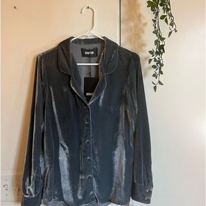 Metallic Gray Reformation Long-Sleeve Top